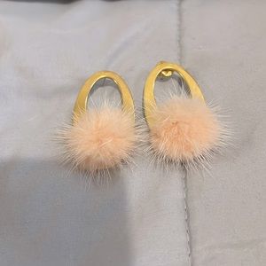 Yellow Puff Earrings
